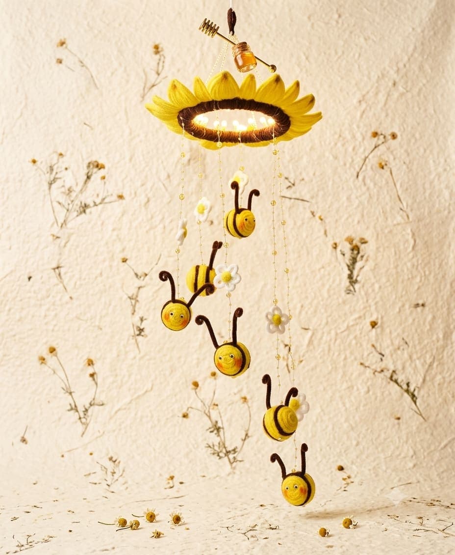 Sunflower Bee LED Wind Chime
